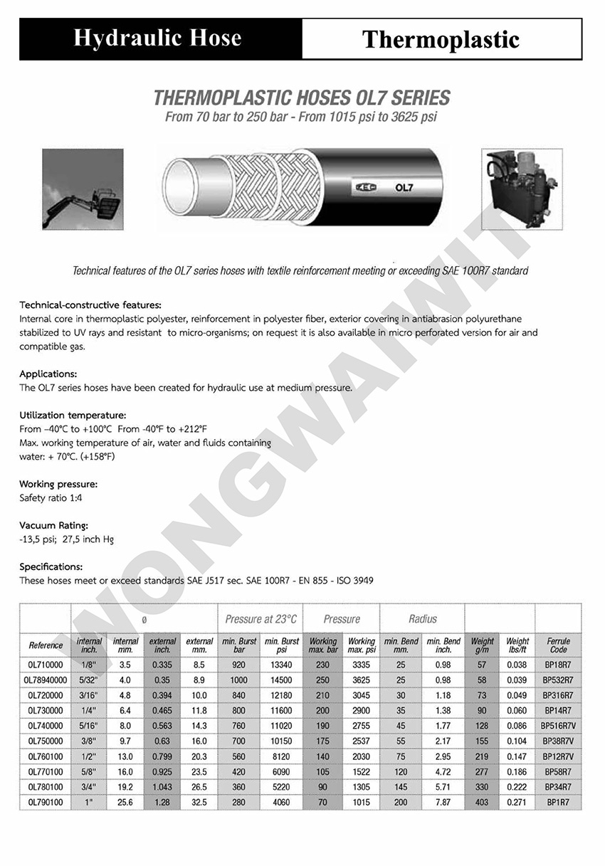 สายเทอร์โมพลาสติก , OL7 Series