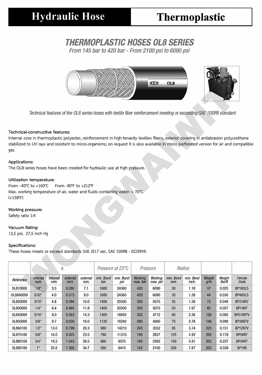 สายเทอร์โมพลาสติก ,OL8 Series